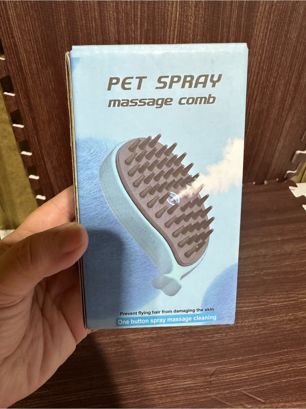 Pet Spray Massage Comb - Light Blue Grooming Brush